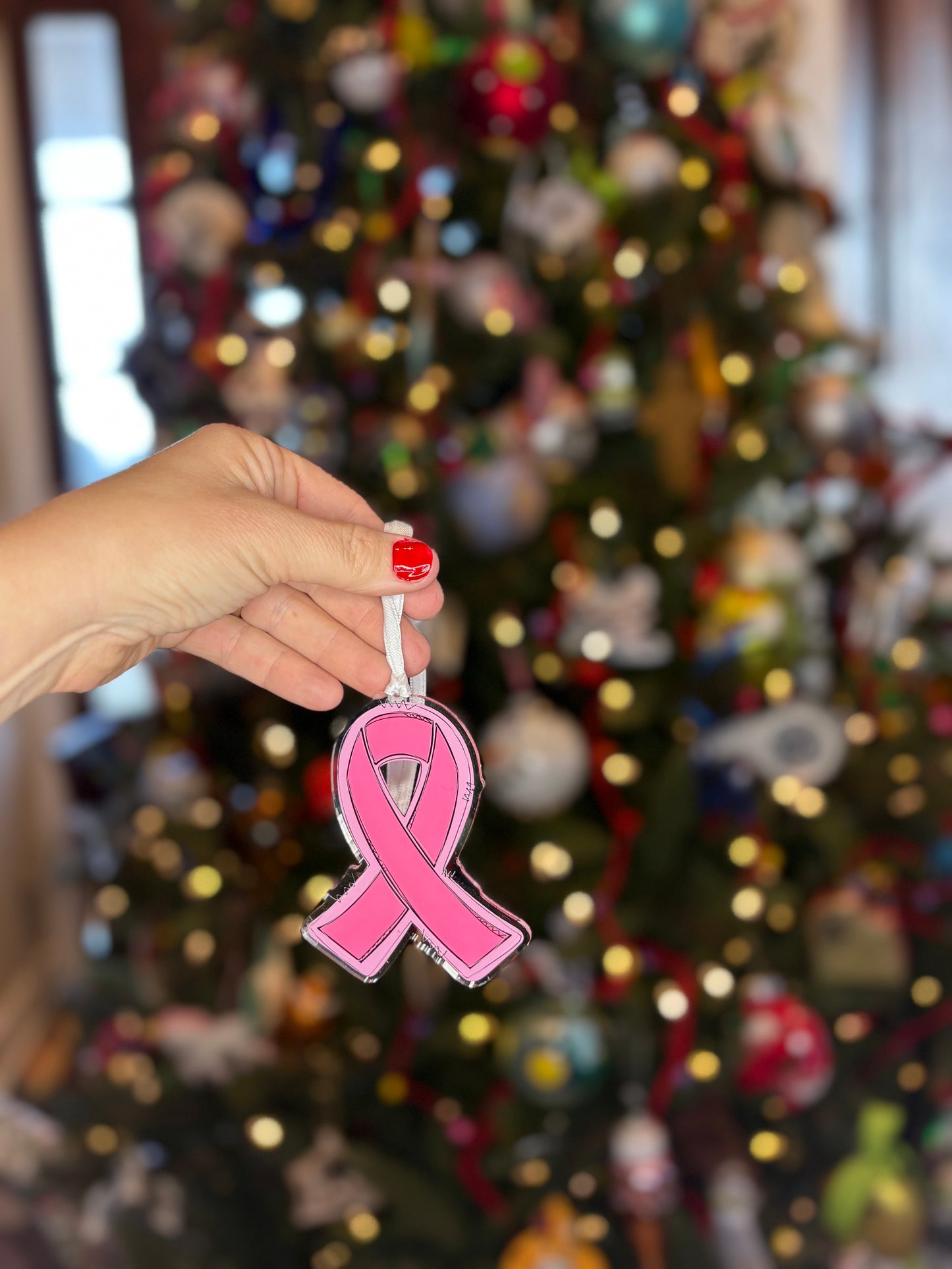 Fighter Breast Cancer Acrylic Ornament