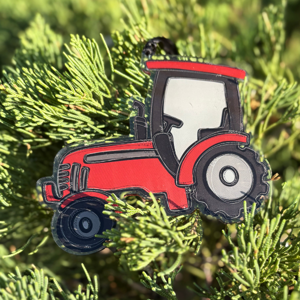 Red Tractor for Christmas Ornament