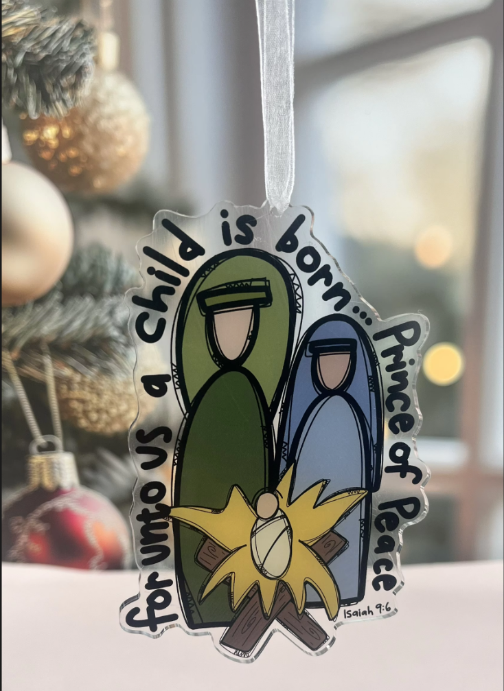 colorful, but in soft cool colors, and beautiful depiction of the Holy Family. Isaiah 9:6