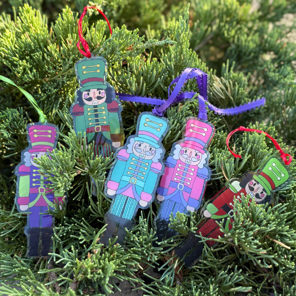 Colorful Nutcracker Pink Acrylic Ornament