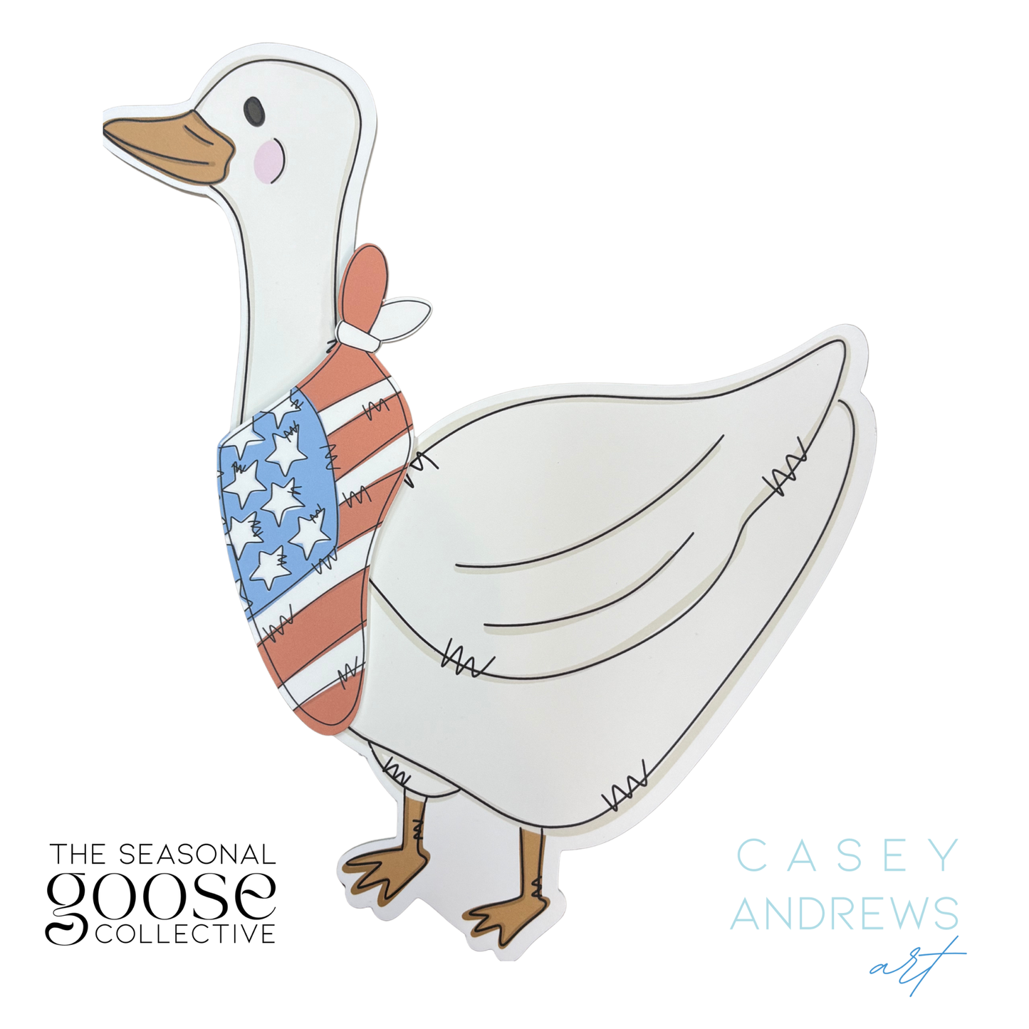 Porch Goose Door Hanger 4th of July Patriotic Scarf