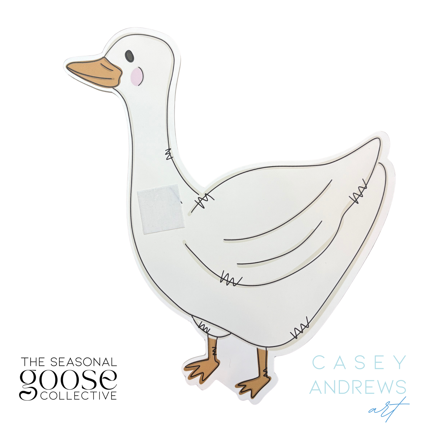 Hand Drawn Porch Goose Door Hanger for Interchangeable Seasonal Scarves
