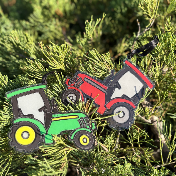 Little Boy Red Tractor Christmas Ornament