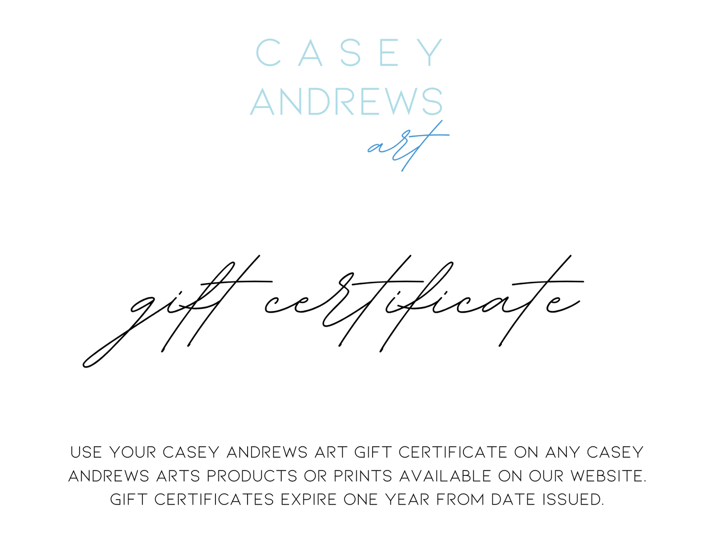 Casey Andrews Art Gift Certificate