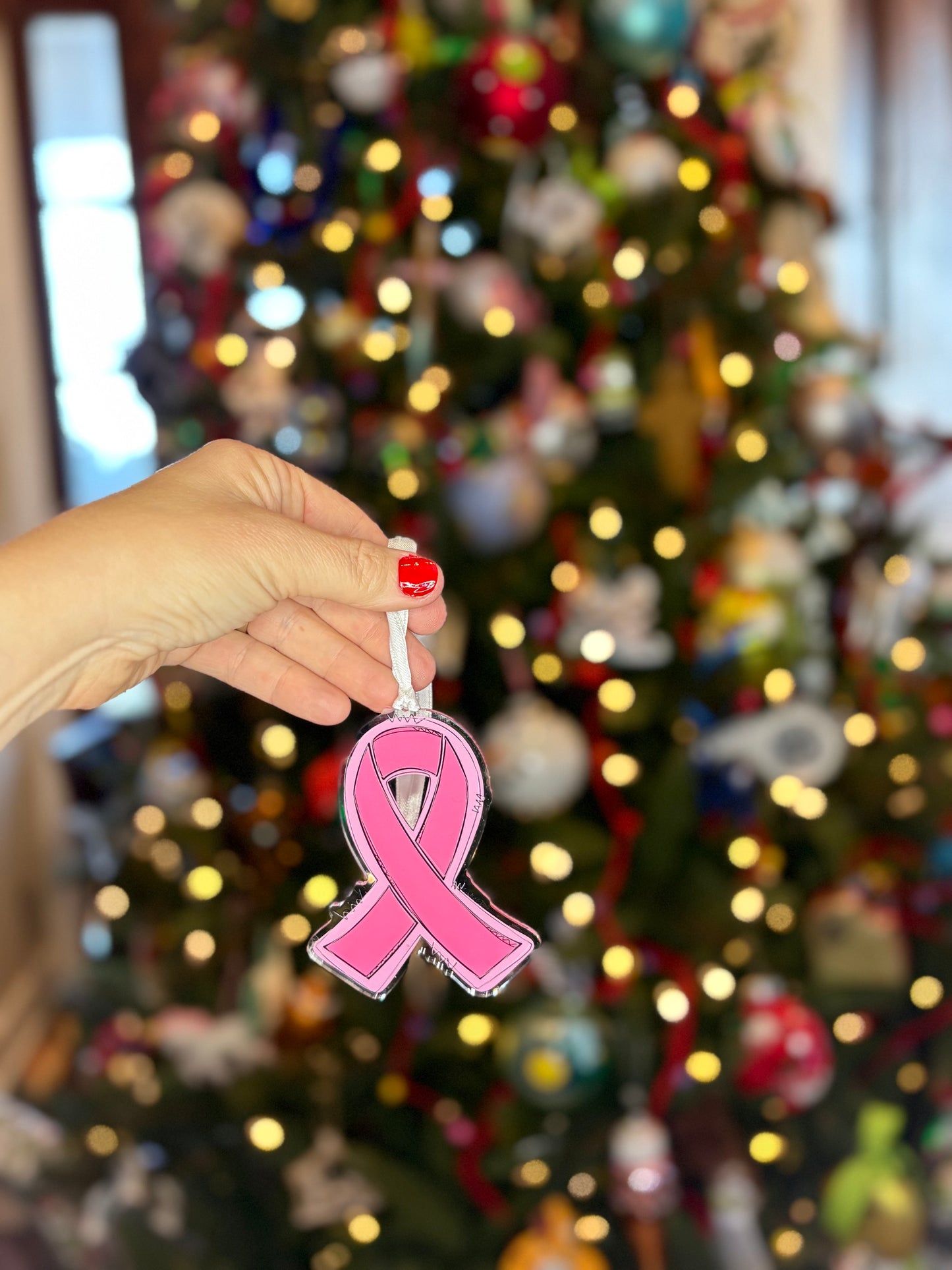 Fighter Breast Cancer Acrylic Ornament