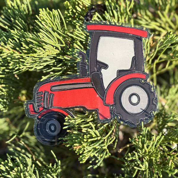 Red Tractor Little Boy Ornament 