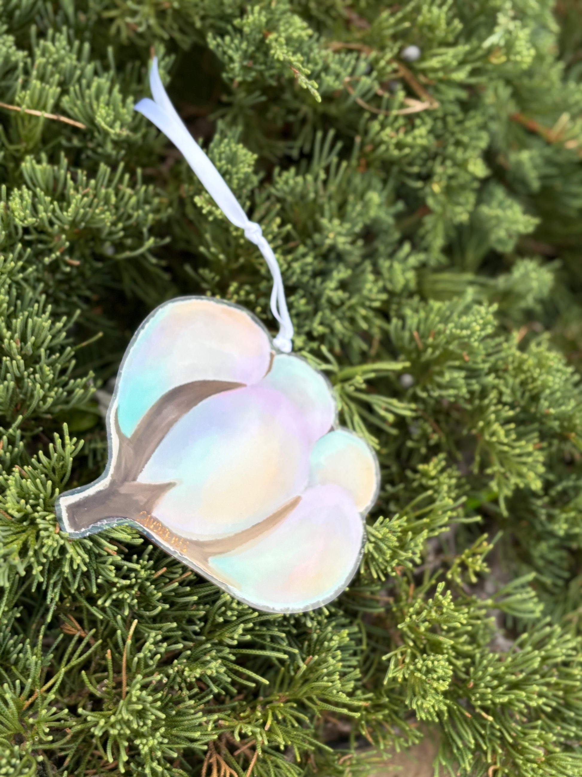 Cotton and Farmer Christmas Ornament 