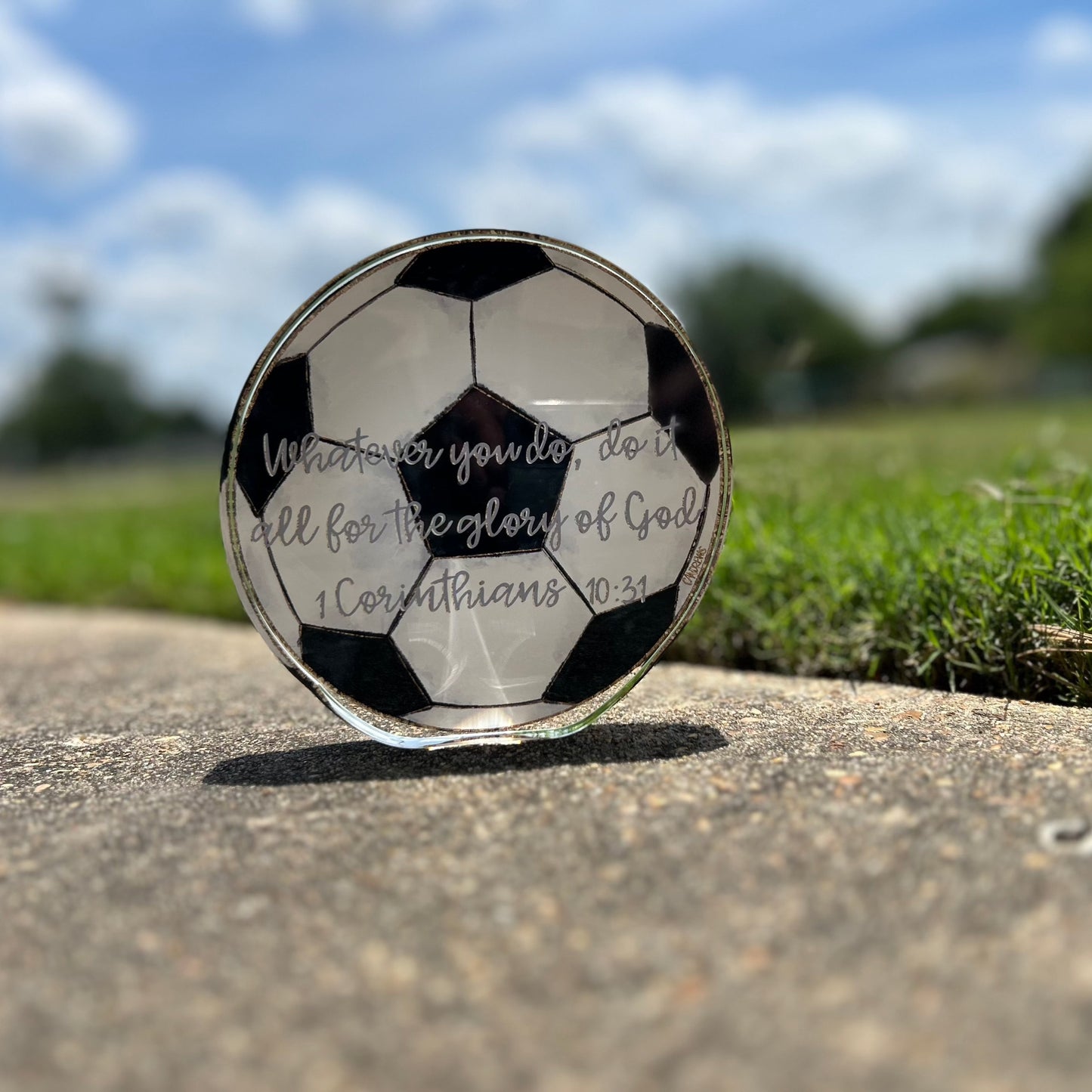 Soccer  Acrylic Art Block