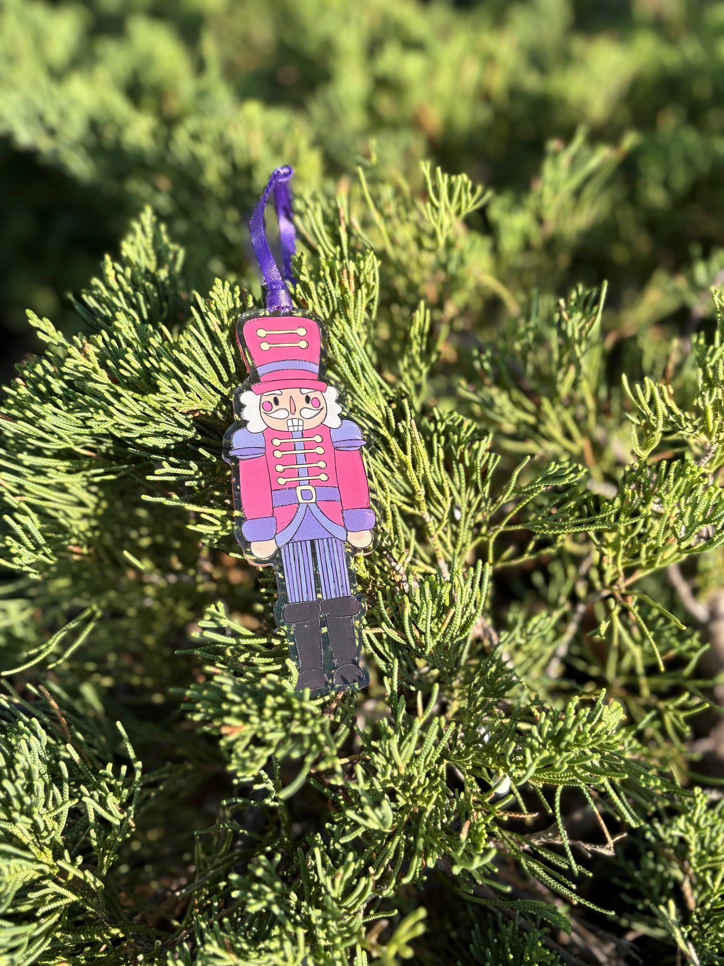 Colorful Nutcracker Pink Acrylic Ornament