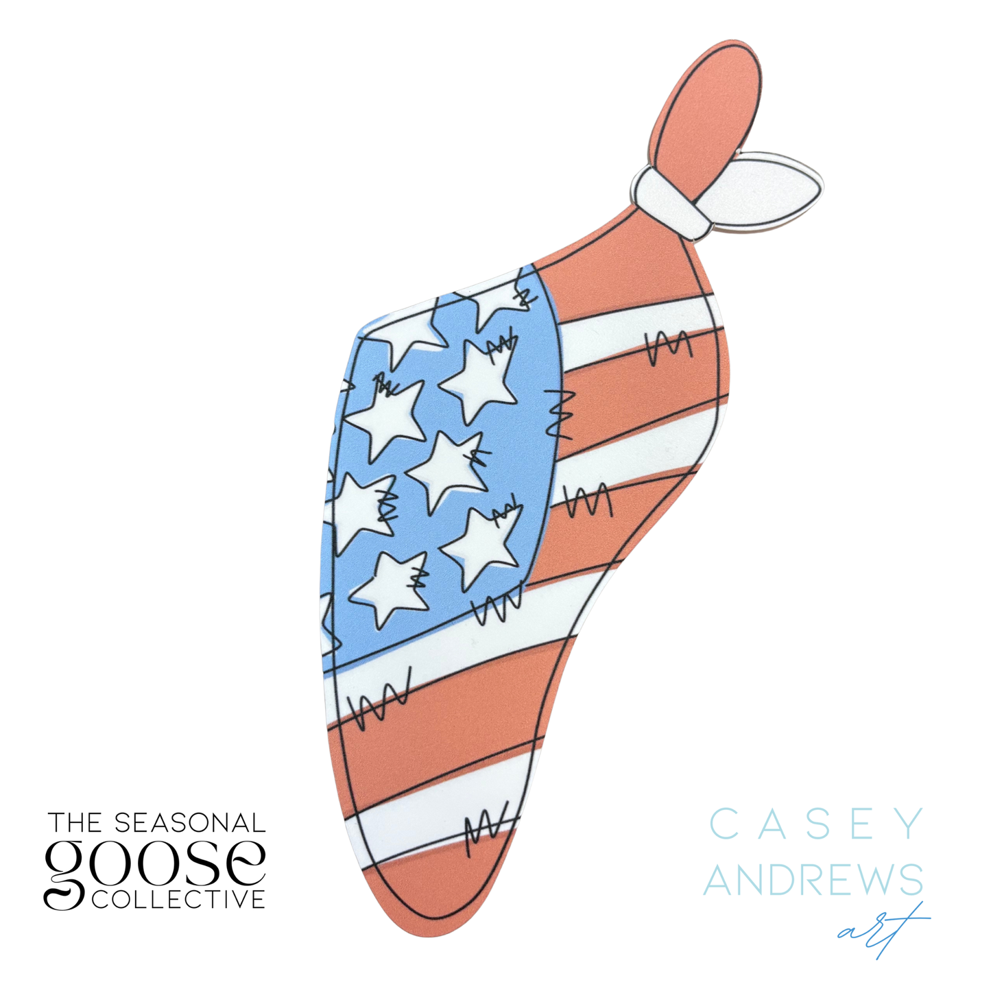 Porch Goose Door Hanger 4th of July Patriotic Scarf