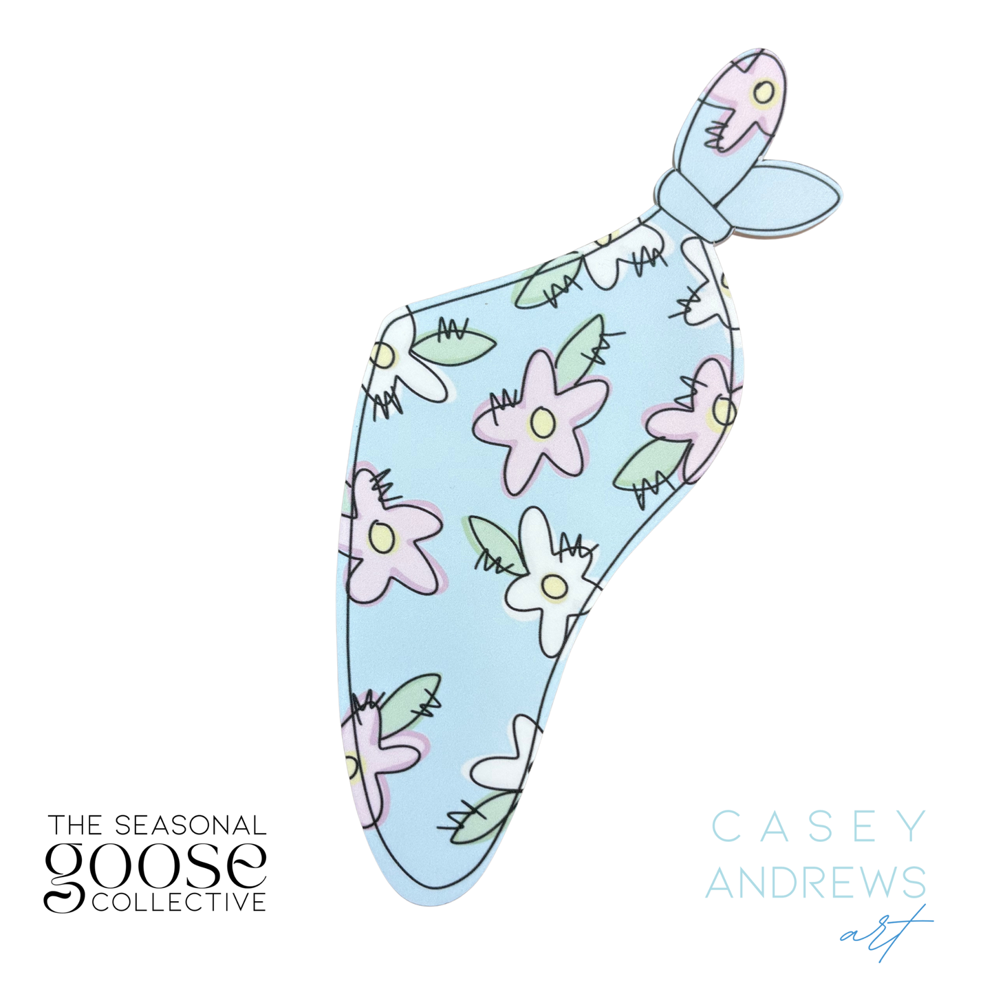 Porch Goose Door Hanger Spring Floral Scarf