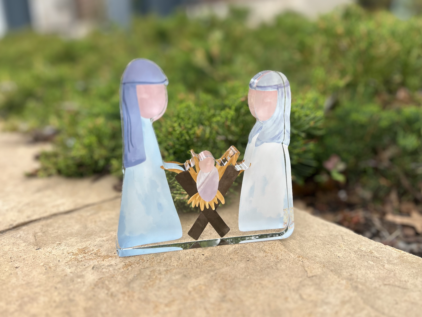 Holy Family Nativity Scene Neutral Acrylic 