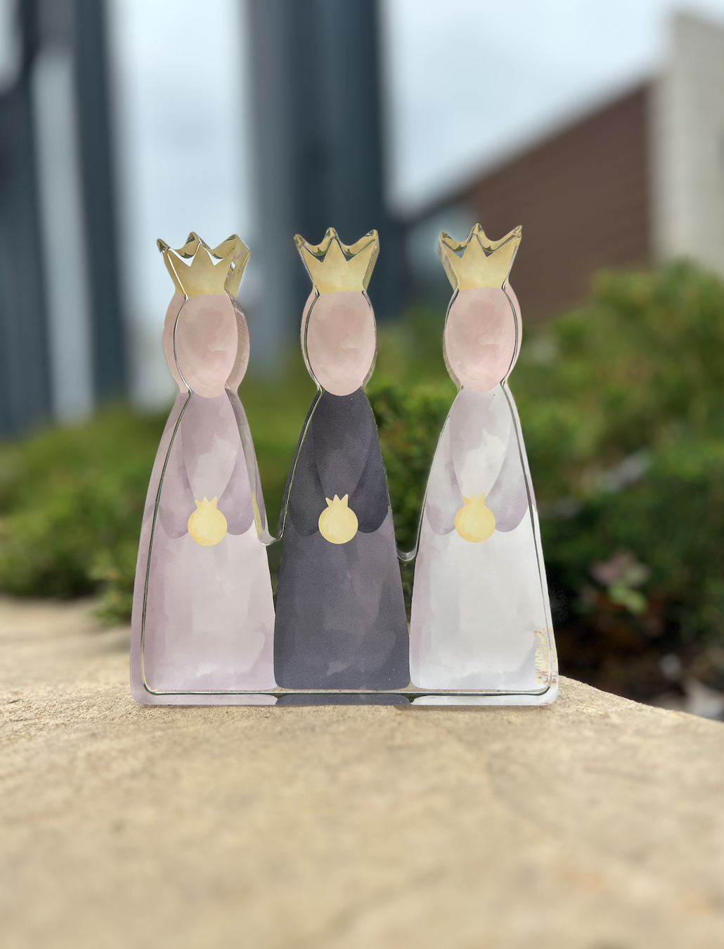 Contemporary Modern Neutral Nativity Scene Acrylic Block Art