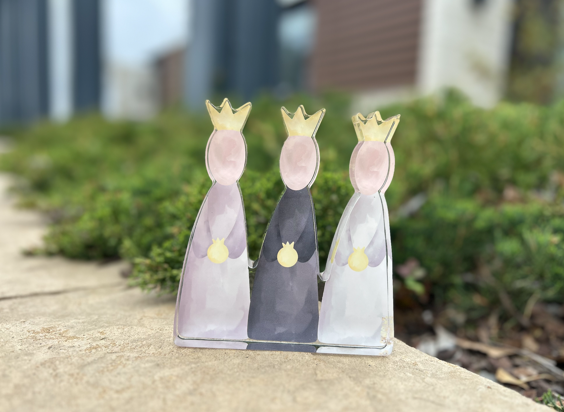 3 Wise Men 3 Kings Acrylic Block Art Neutral Nativity Scene