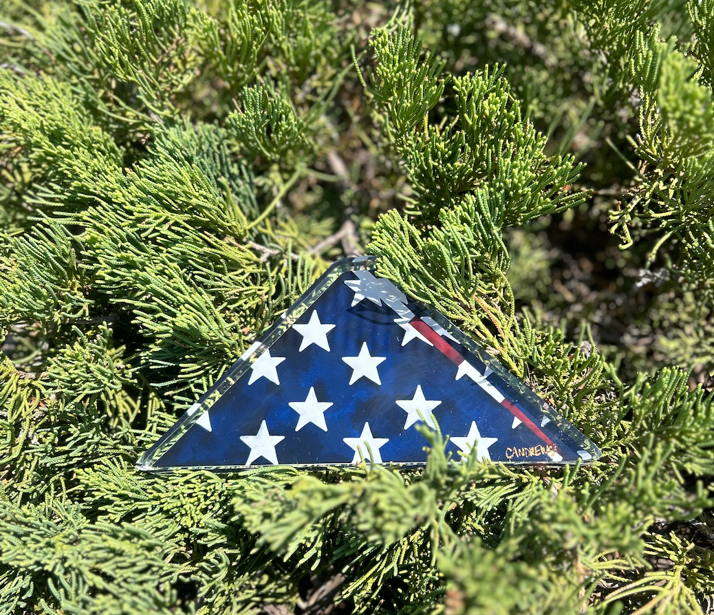 Folded Flag Acrylic Art Block